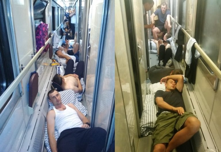 «Отношение как к животным» — краснодарские полицейские возвращаются из Сочи в переполненном поезде