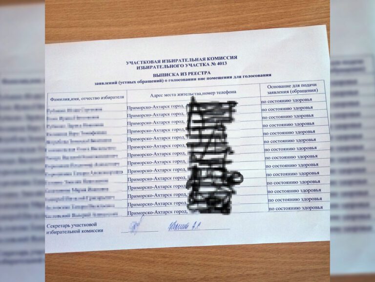 Наблюдатели по всему Краснодарскому краю фиксируют «раздутые» списки для голосования на дому. Это признак готовящихся фальсификаций