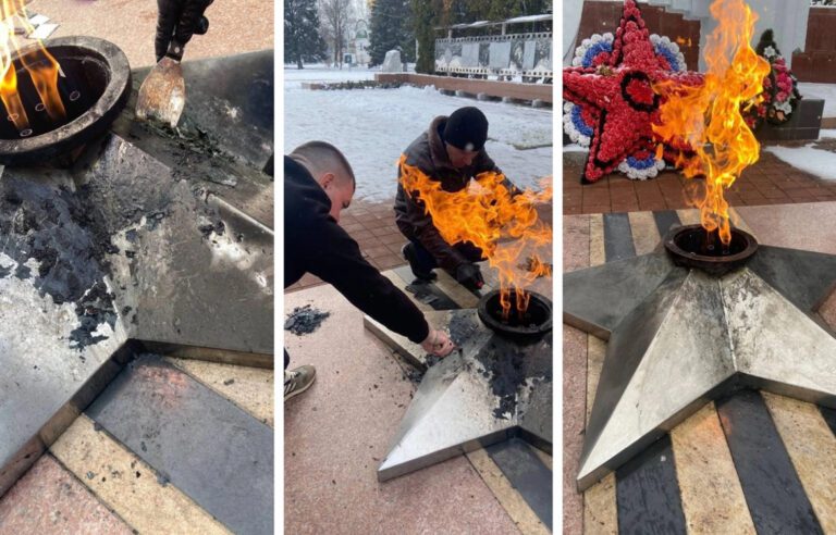 В Тимашевске вандалы сожгли пластиковый венок в Вечном огне
