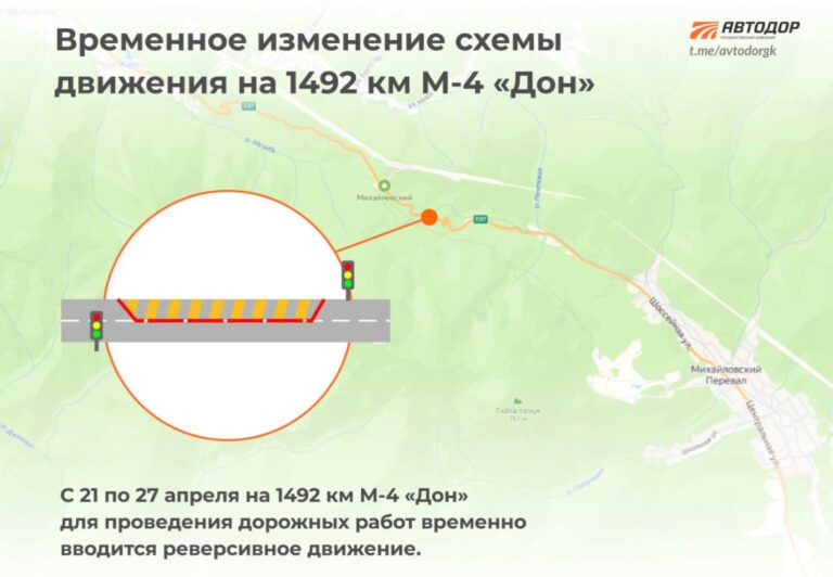 На Кубани временно изменится схема движения на трассе М-4 «Дон»